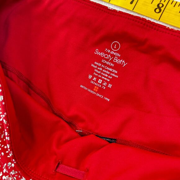 Sweaty Betty | NWT | Goddess Leggings 7/8 | Size Large | Red Terrazzo - Picture 3 of 10